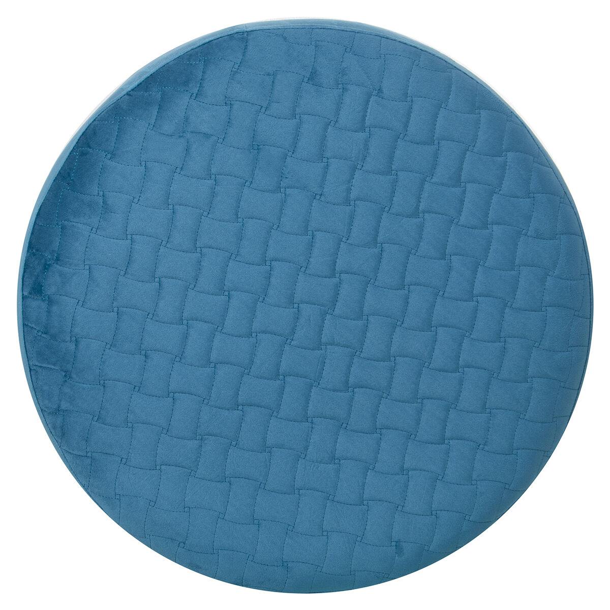 Puff Alexandra House Living Azul Dorado Terciopelo Madera 8 x 35 x 55 cm