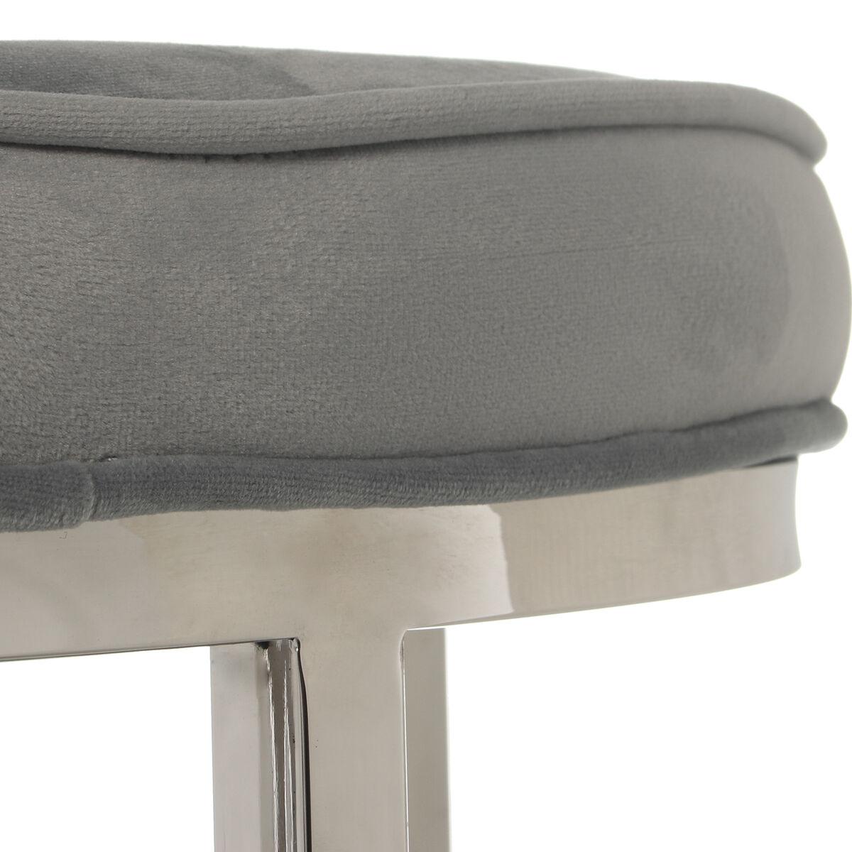 Taburete Alexandra House Living Gris Terciopelo Metal 50 x 46 x 50 cm
