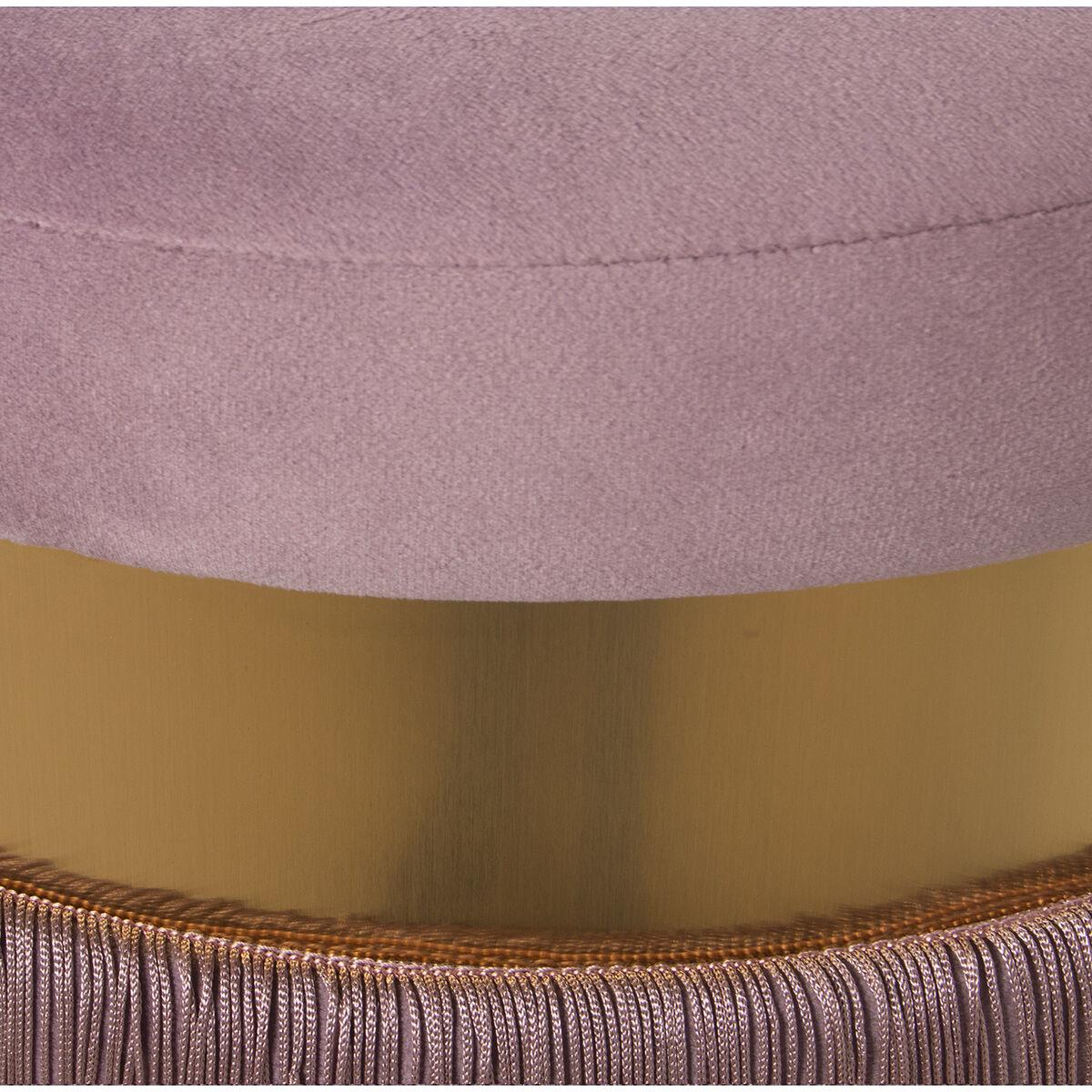 Puff Alexandra House Living Rosa Terciopelo Madera 40 x 43 x 40 cm