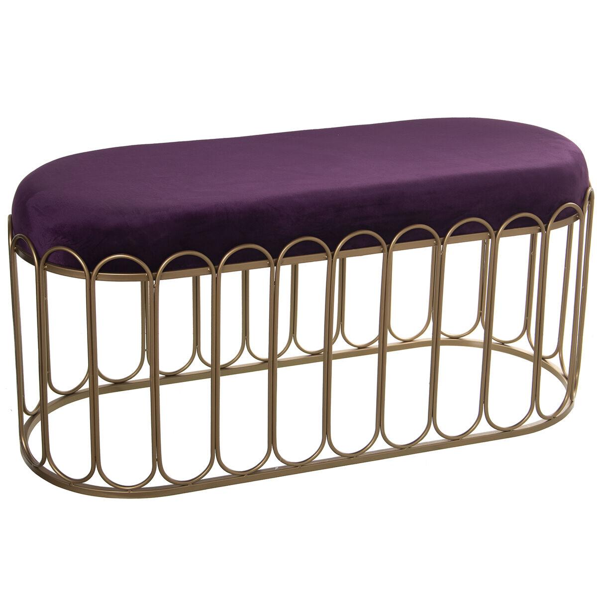 Banqueta Alexandra House Living Violeta Dorado Terciopelo Metal 100 x 47 x 40 cm