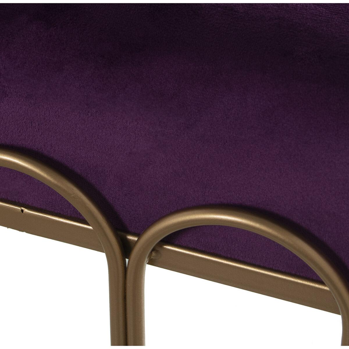 Banqueta Alexandra House Living Violeta Dorado Terciopelo Metal 100 x 47 x 40 cm