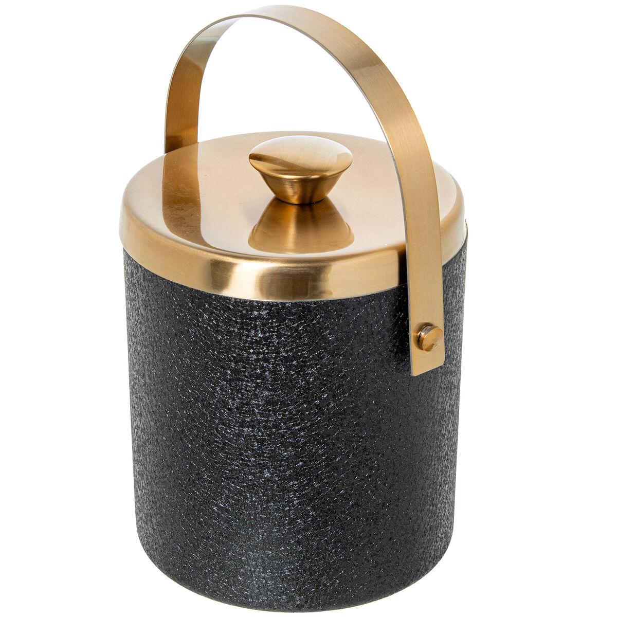 Cubitera Alexandra House Living Negro Dorado Metal 15 x 18 x 15 cm