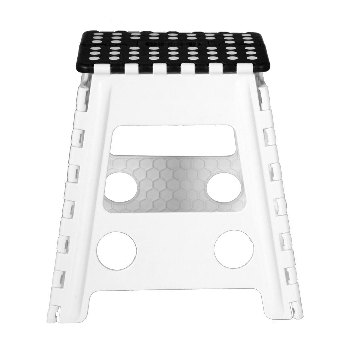 Taburete Plegable Alexandra House Living Blanco Negro 39 x 40 x 32 cm