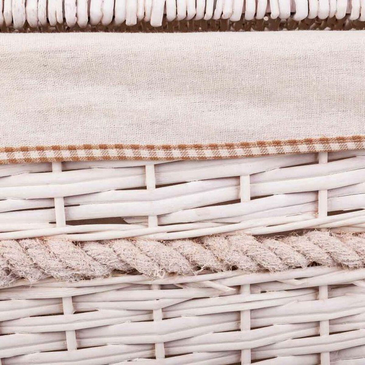 Cesto para la Ropa Alexandra House Living Blanco Mimbre Madera de sauce 41 x 63 x 55 cm 30 x 22 x 24 cm 3 Piezas