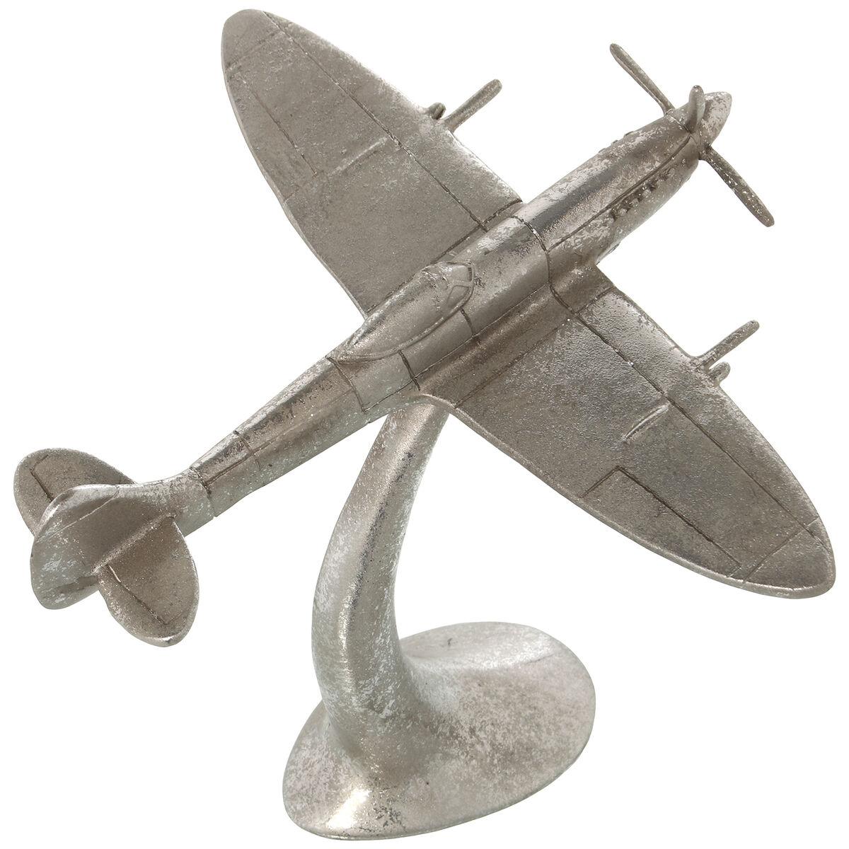 Figura Decorativa Alexandra House Living Plateado Avioneta 24 x 21 x 22 cm Resina