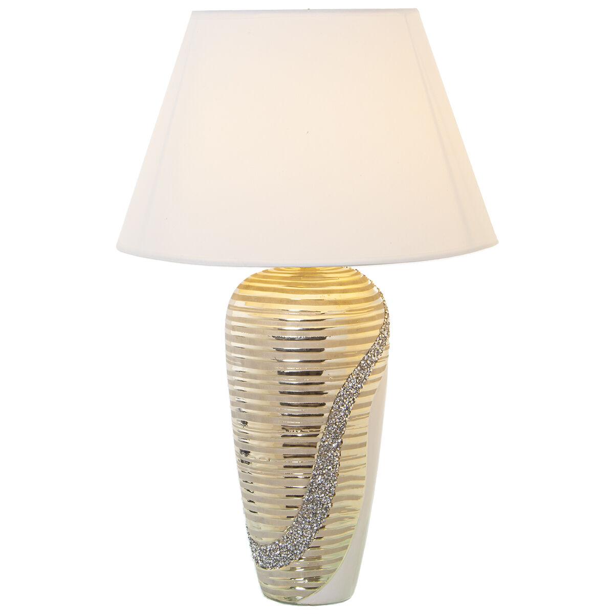 Lámpara de mesa Alexandra House Living Blanco Dorado Cerámica 40 W 18 x 42 x 12 cm