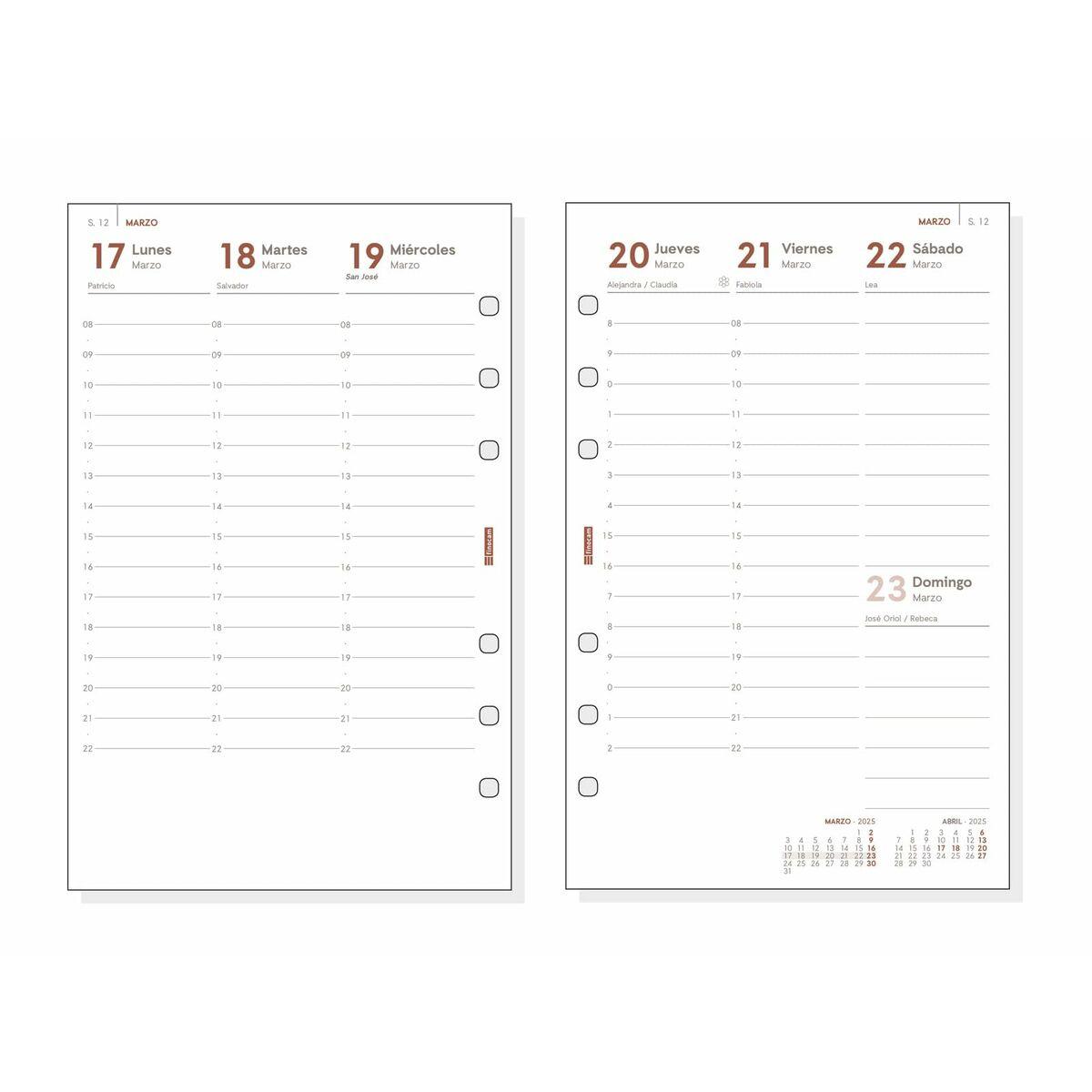 Agenda Finocam OPEN TROYA 500 Negro 11,7 x 18,1 cm 2025