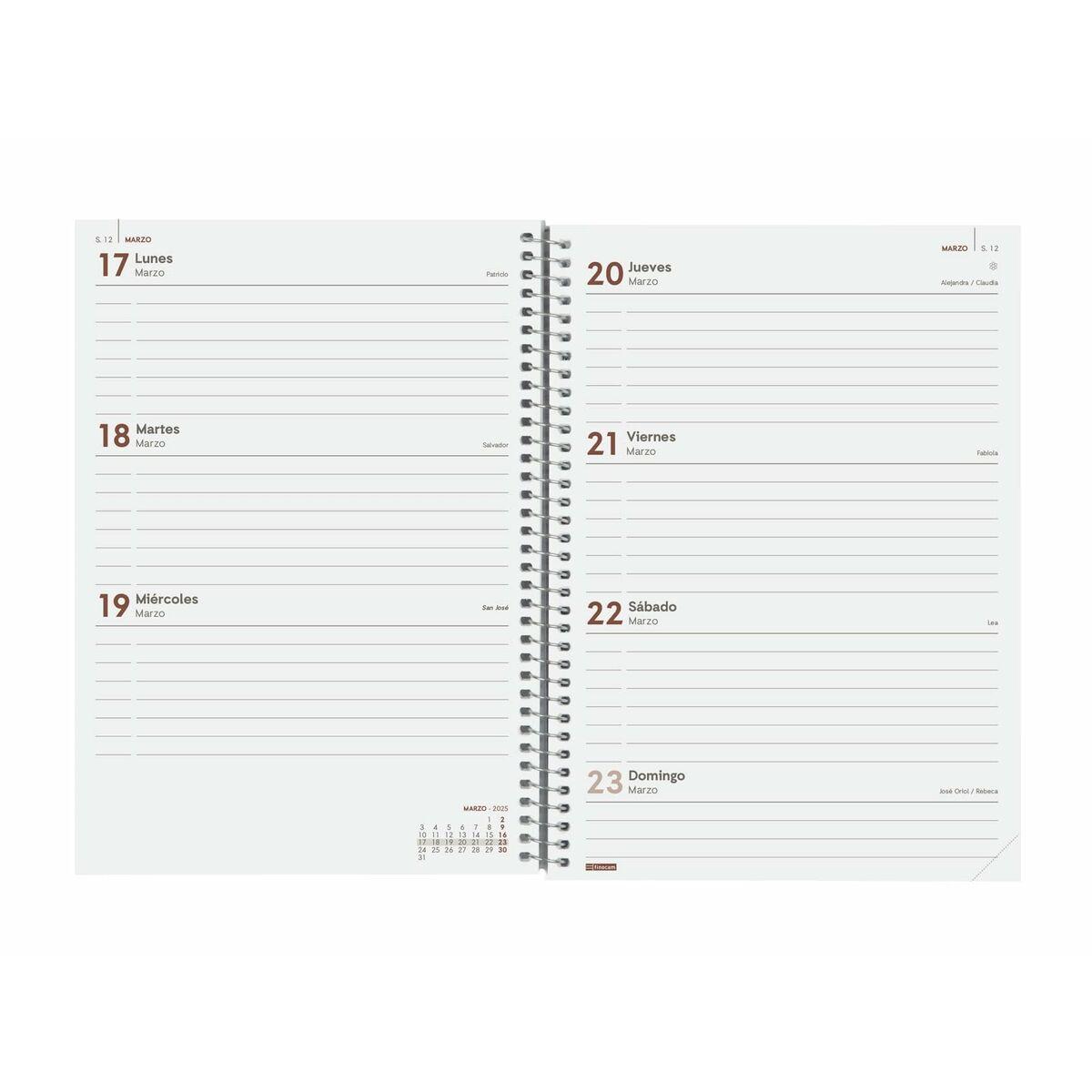 Agenda Finocam YEAR Rojo A5 15,5 x 21,2 cm 2025