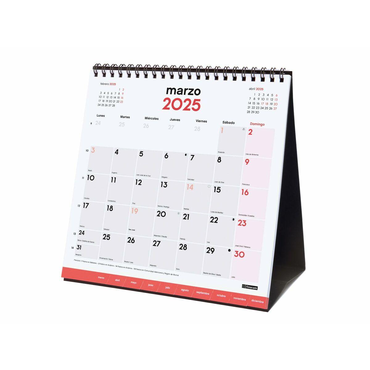 Calendario de Sobremesa Finocam Papel 19 x 19 cm 2025