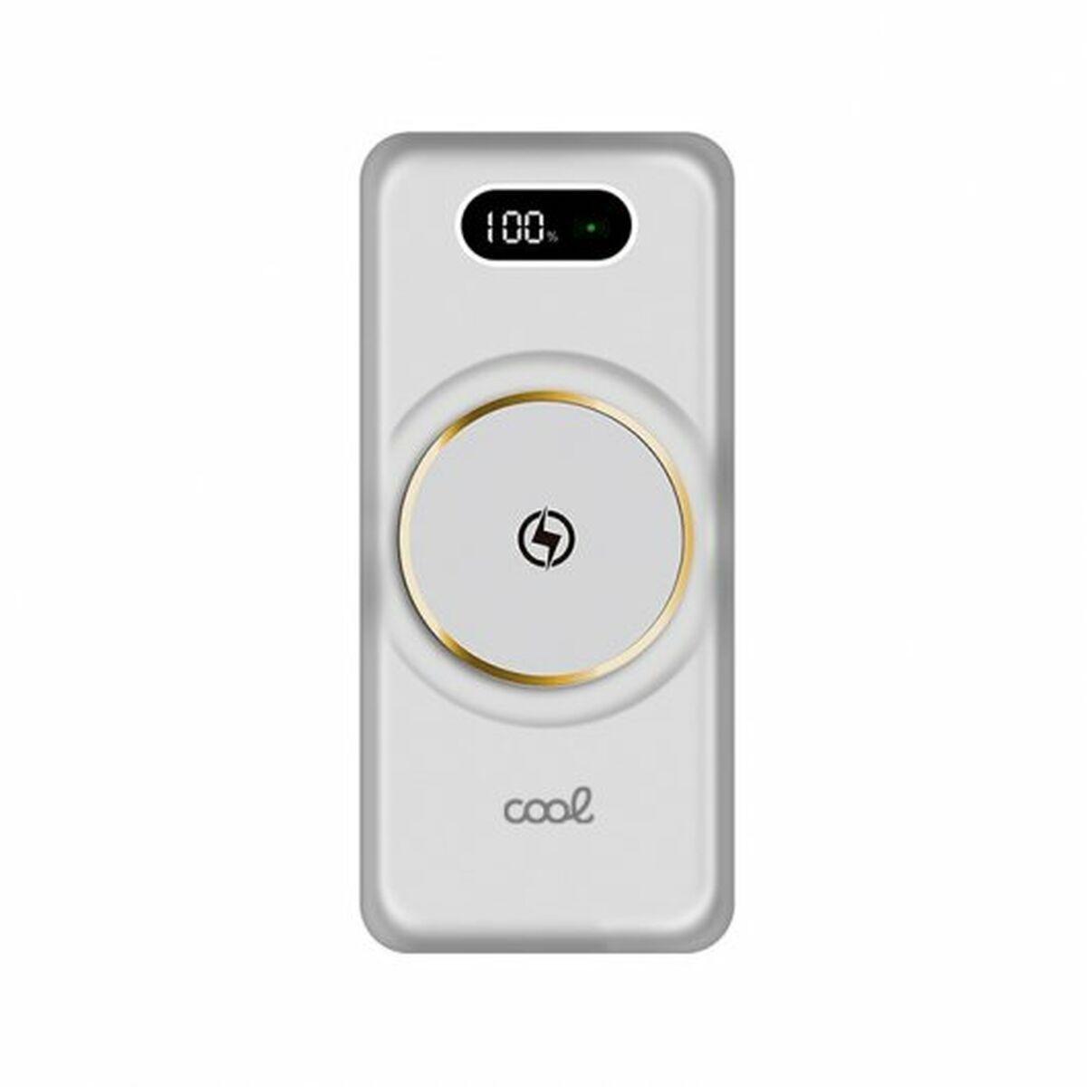 Cargador portátil Cool Cool Power Bank 10.000mAh 4 Conexiones + Qi Carga Inalambrica Blanco Plateado 10000 mAh