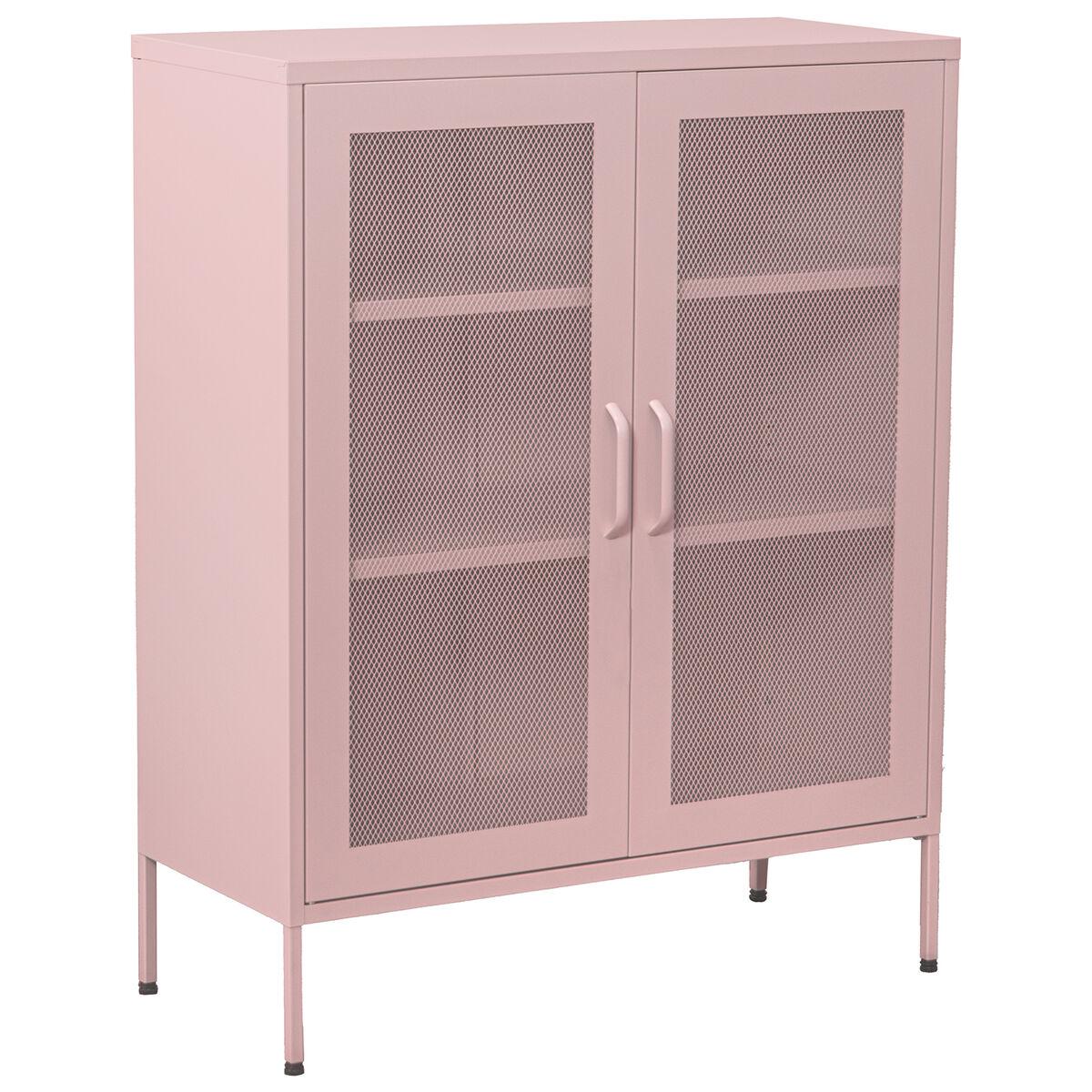 Aparador Alexandra House Living Rosa Metal 80 x 102 x 35 cm