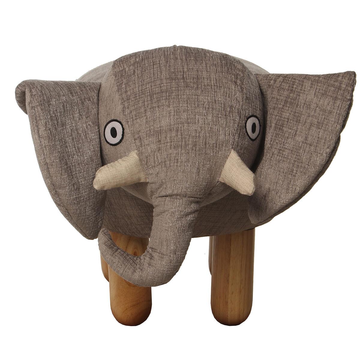 Puff Alexandra House Living Marrón Madera Elefante 50 x 32 x 29 cm