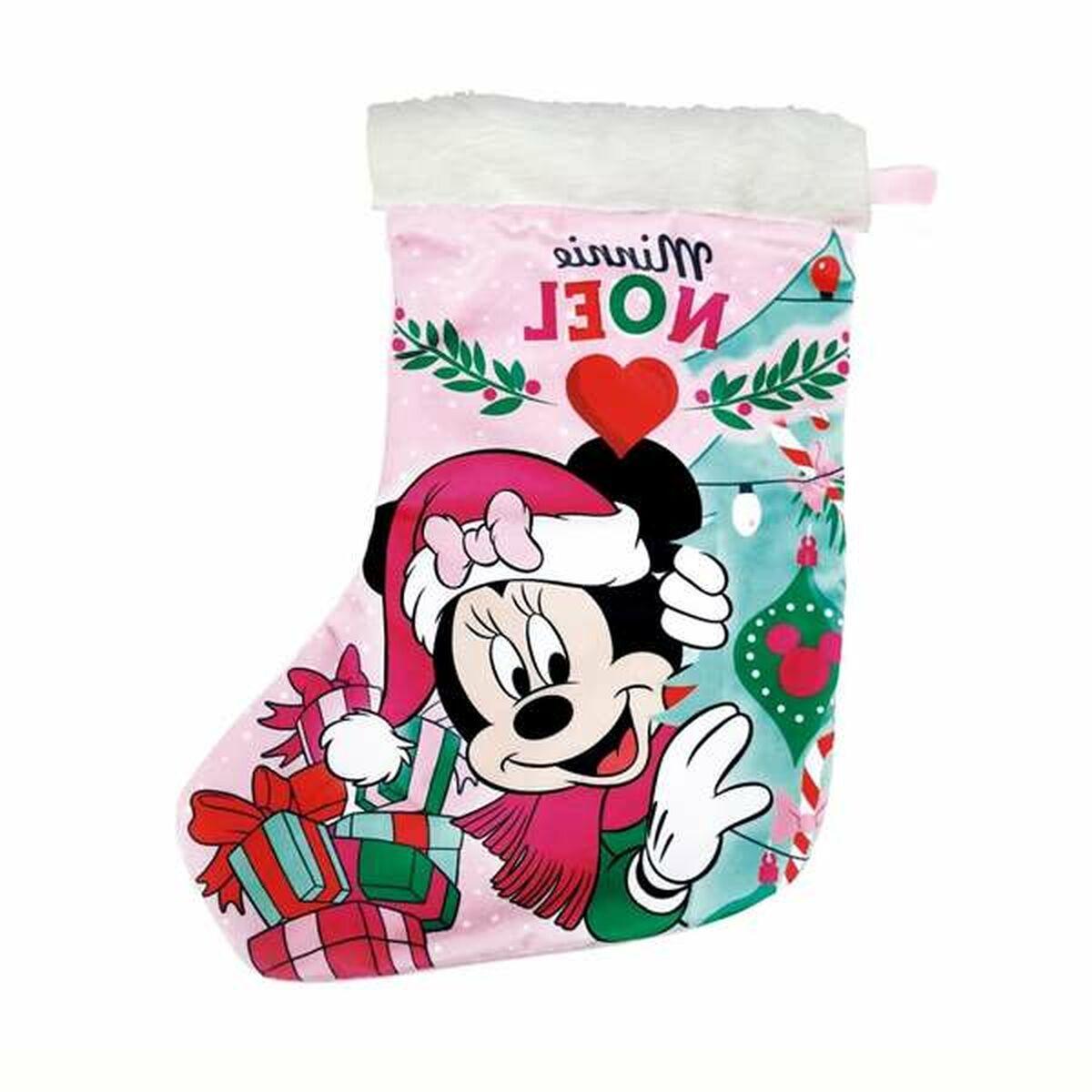 Calcetín de Navidad Minnie Mouse Rosa 42 cm