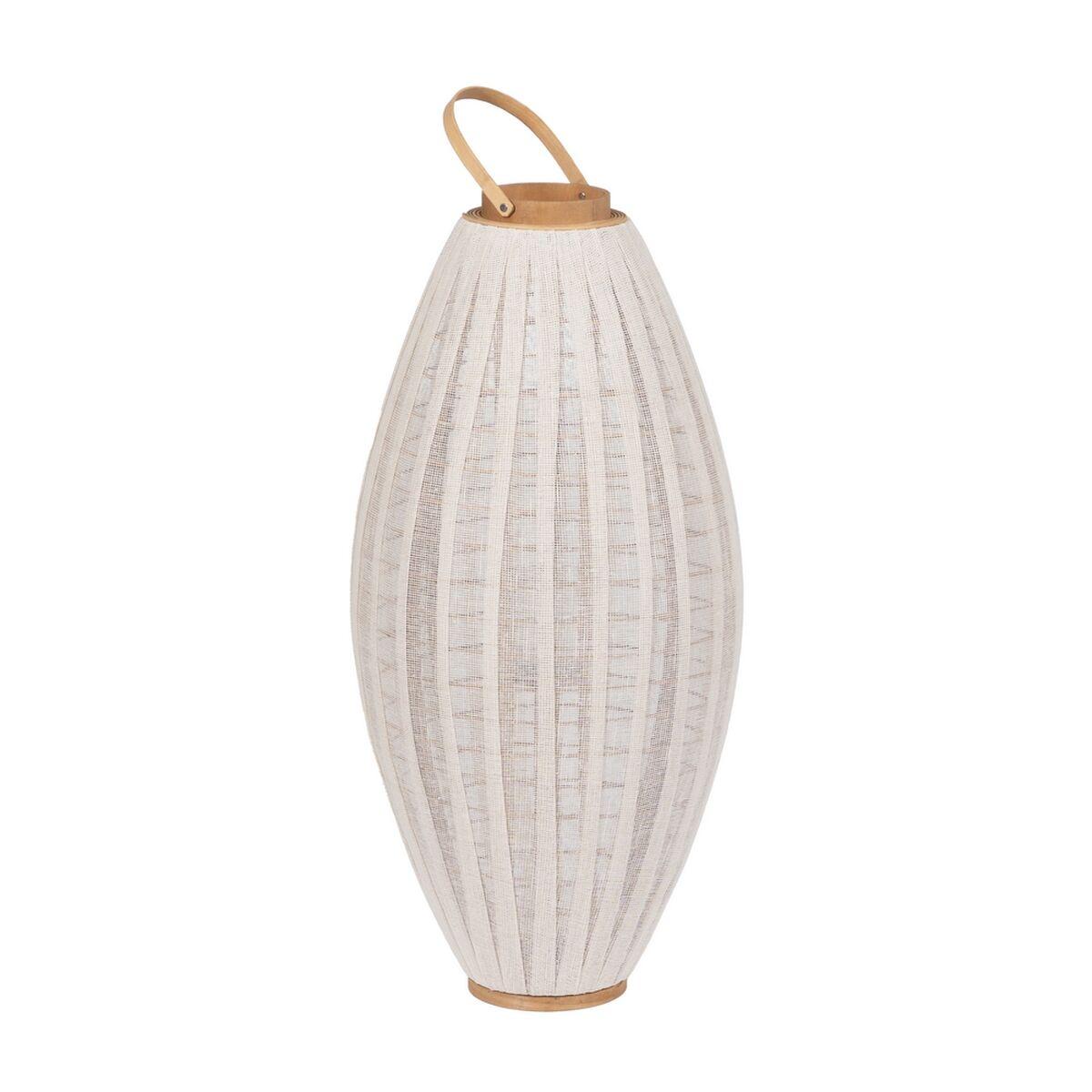 Farol Beige Natural Bambú Cristal 40 x 40 x 83 cm