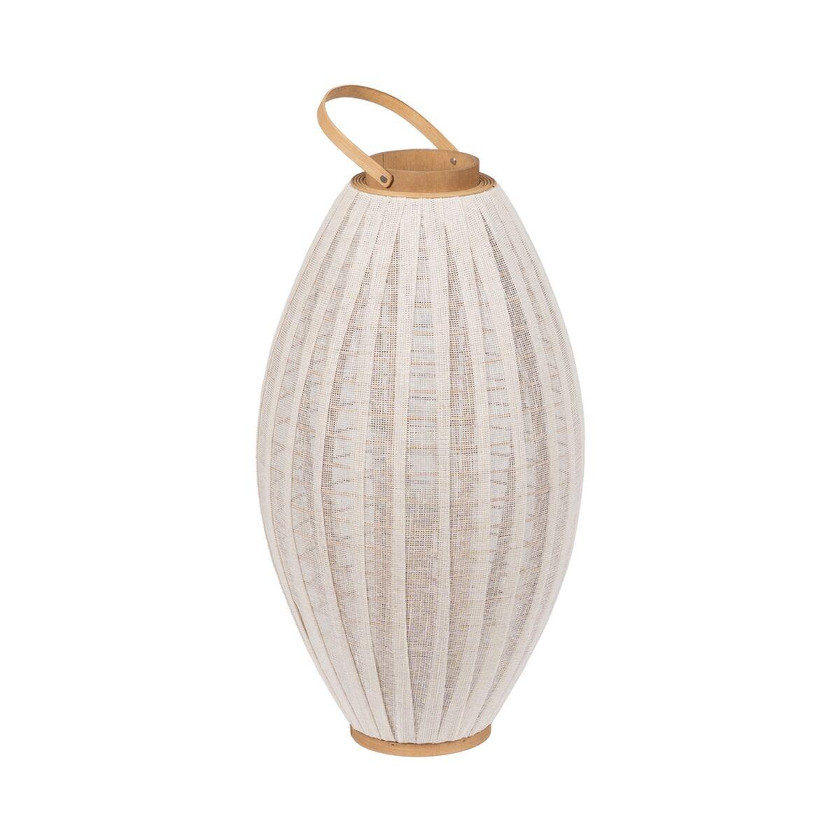 Farol Beige Natural Bambú Cristal 38 x 38 x 70 cm