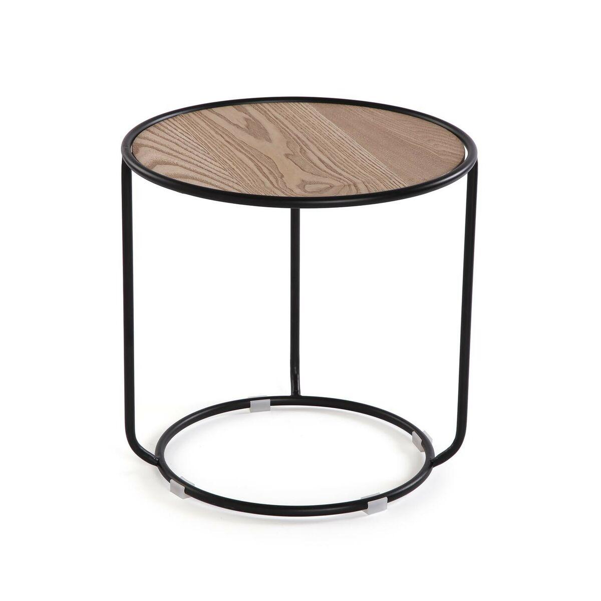 Mesa auxiliar Versa Marrón 44 x 44 x 44 cm Puff 2 Piezas