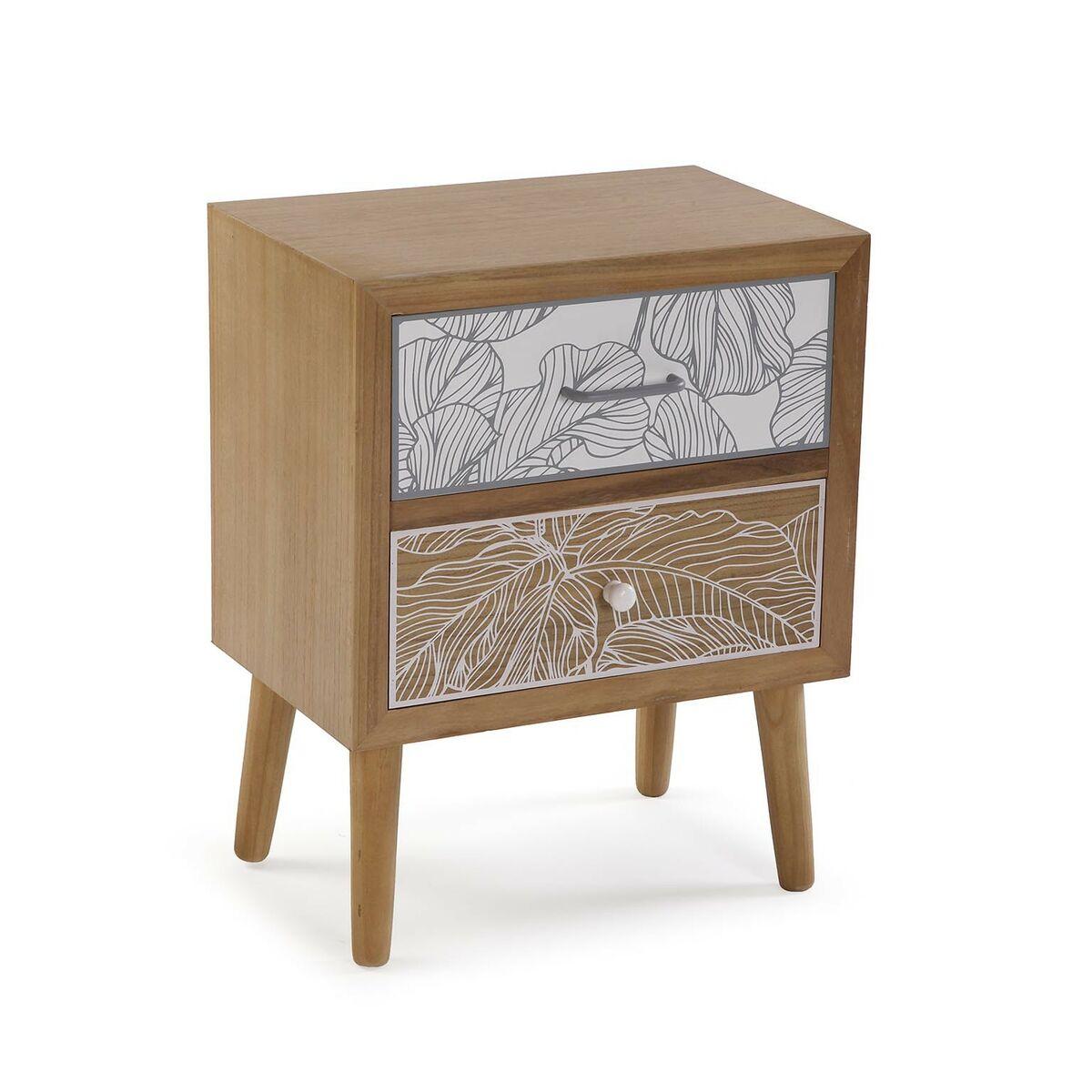Mesita de Noche Versa Palm Grey 30 x 57 x 46 cm
