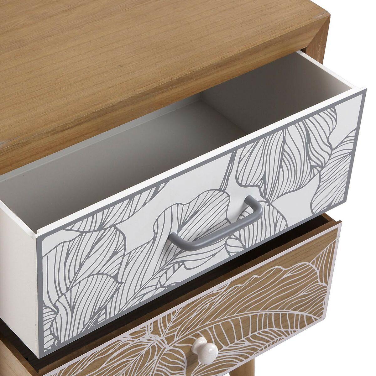 Mesita de Noche Versa Palm Grey 30 x 57 x 46 cm