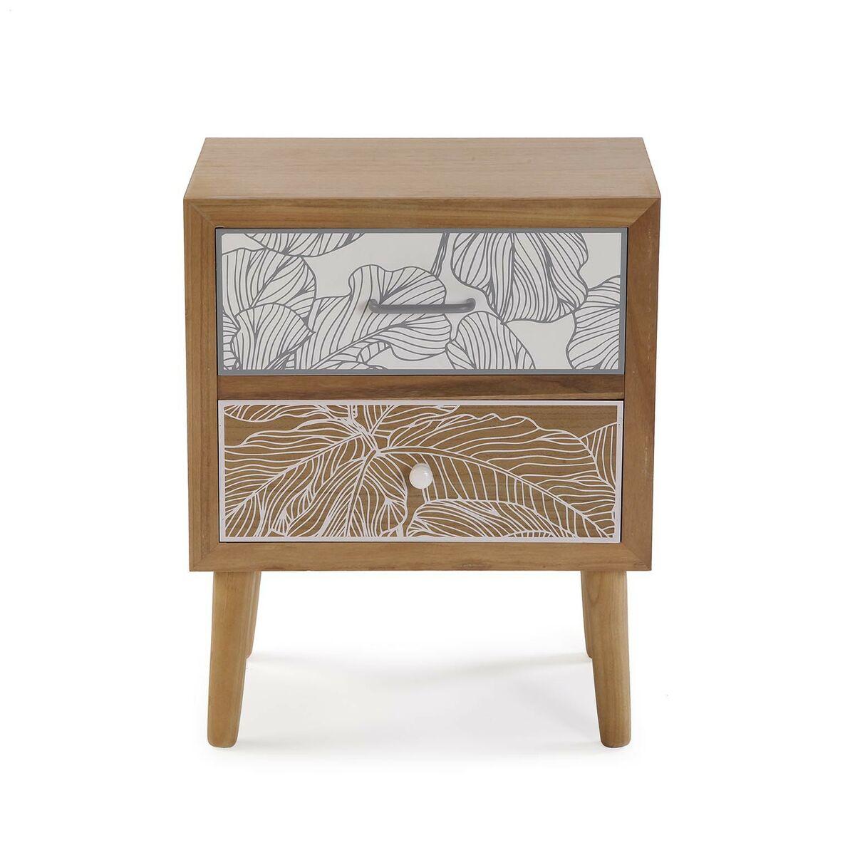 Mesita de Noche Versa Palm Grey 30 x 57 x 46 cm