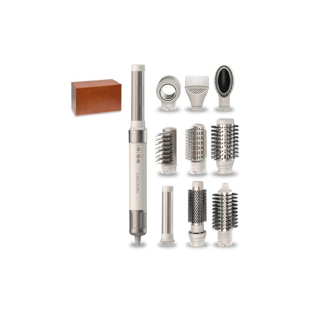Cecotec Cepillos de aire Bamba CeramicCare 10in1 AirGlam Champagne