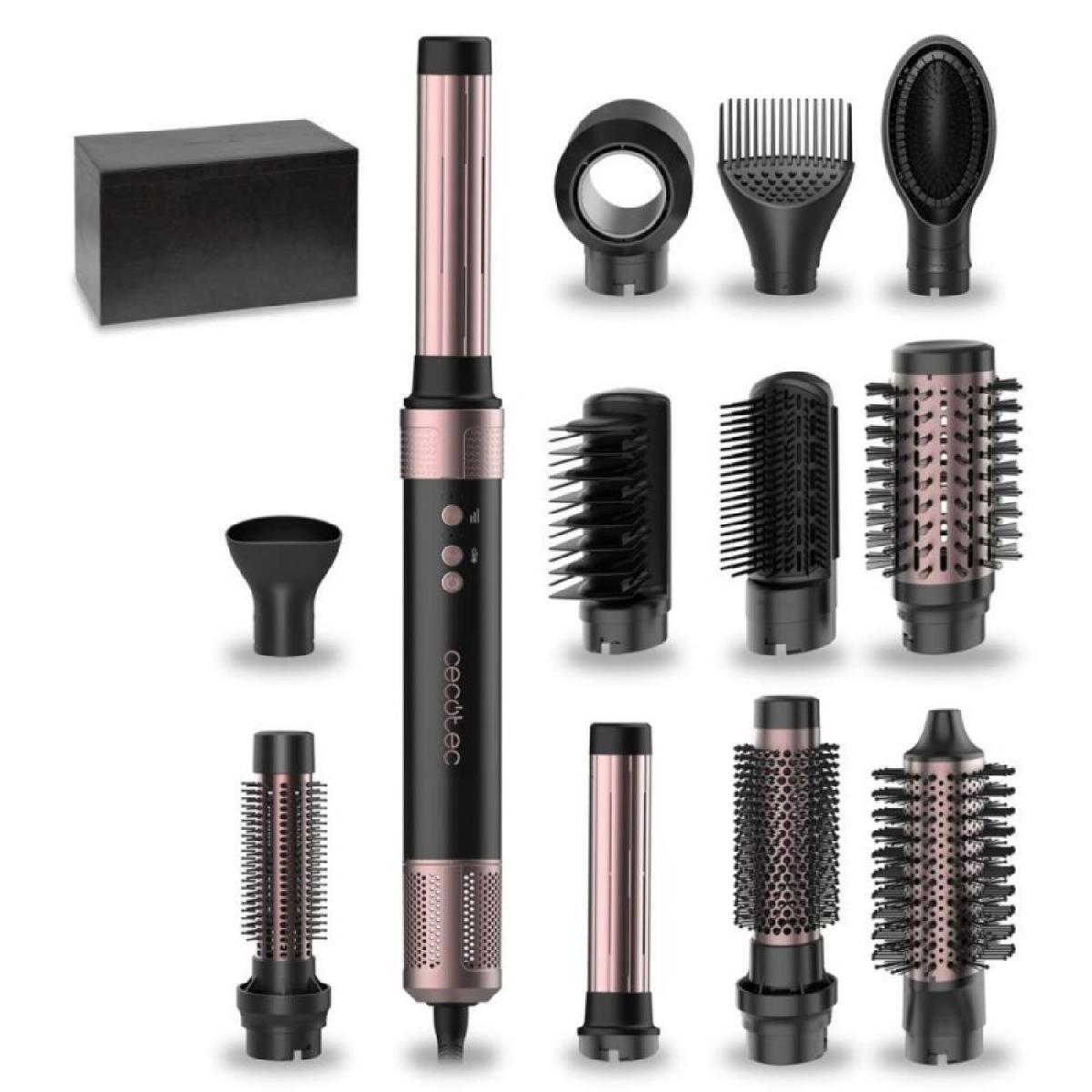 Cecotec Cepillos de aire Bamba CeramicCare 12in1 AirGlam Black