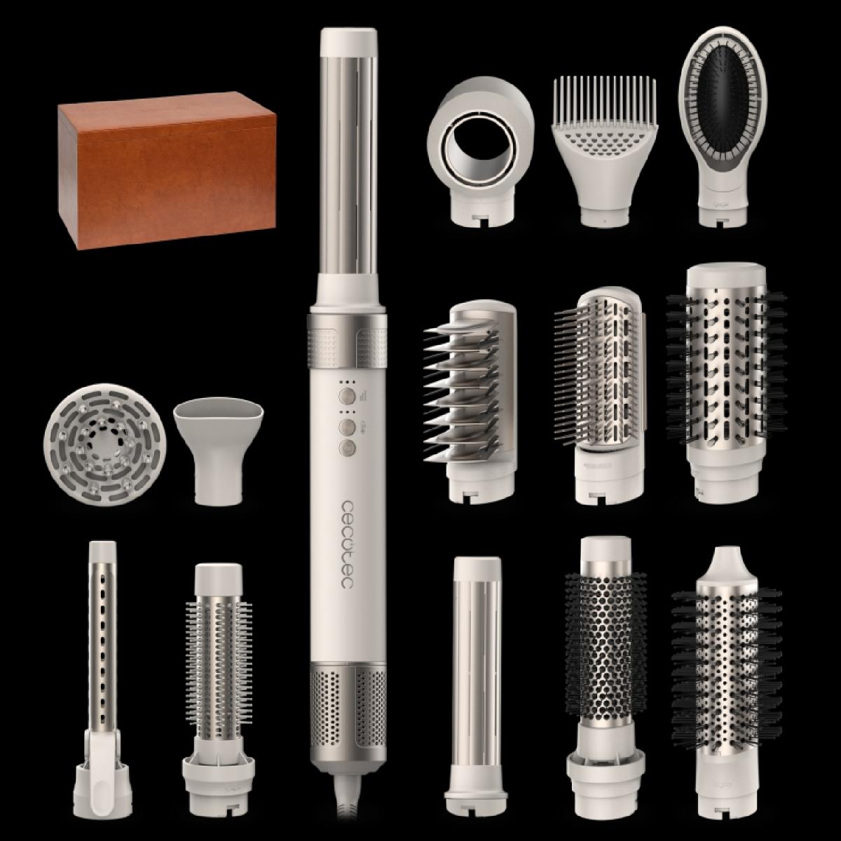 Cecotec Cepillos de aire Bamba CeramicCare 14in1 AirGlam Champagne