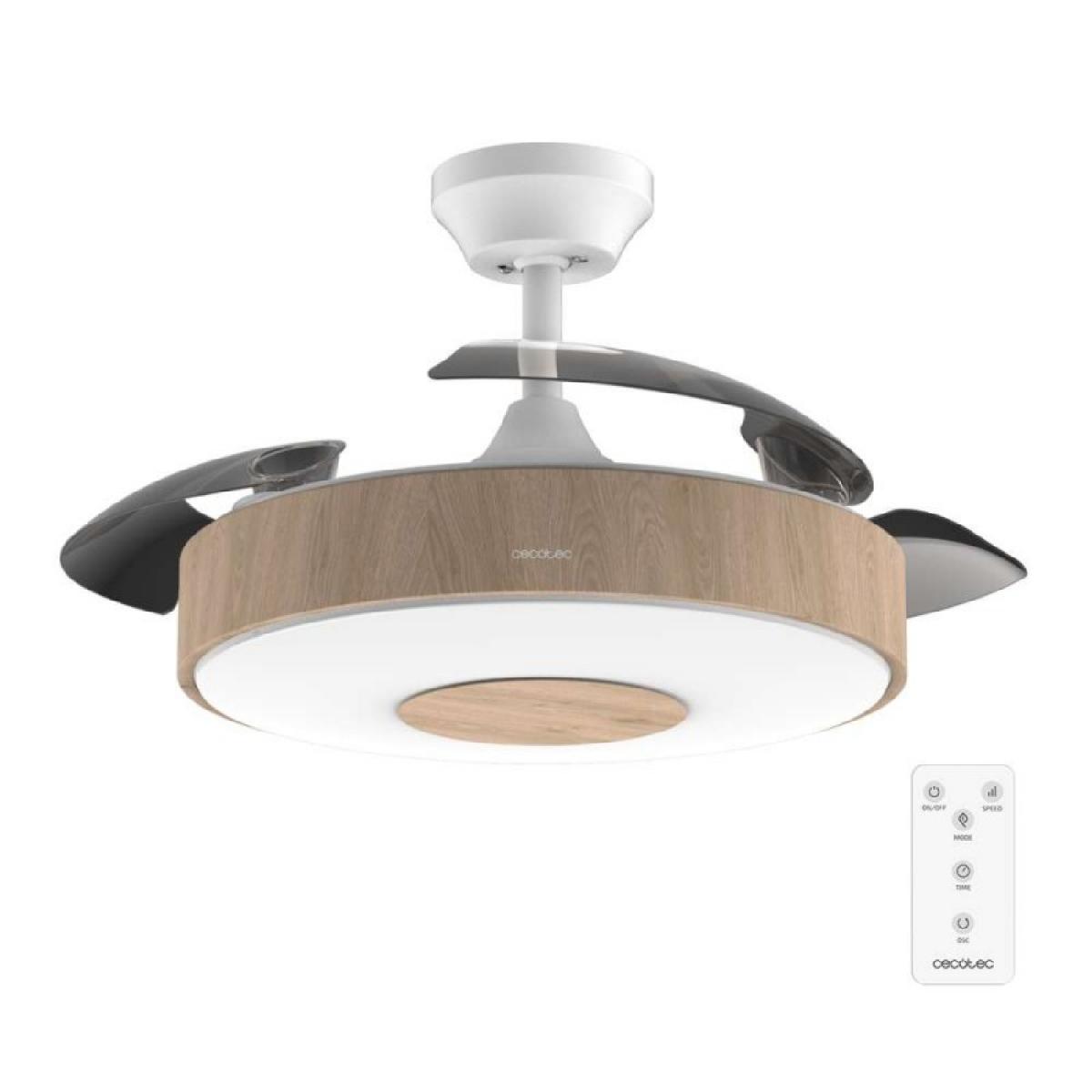 Cecotec Ventiladores de techo con luz EnergySilence Aero 4200 Invisible LightWood