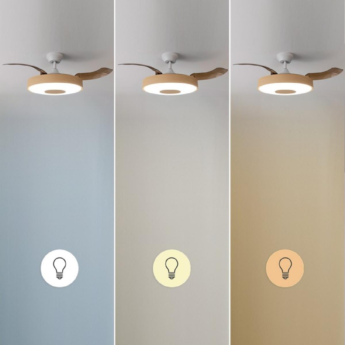 Cecotec Ventiladores de techo con luz EnergySilence Aero 4200 Invisible LightWood