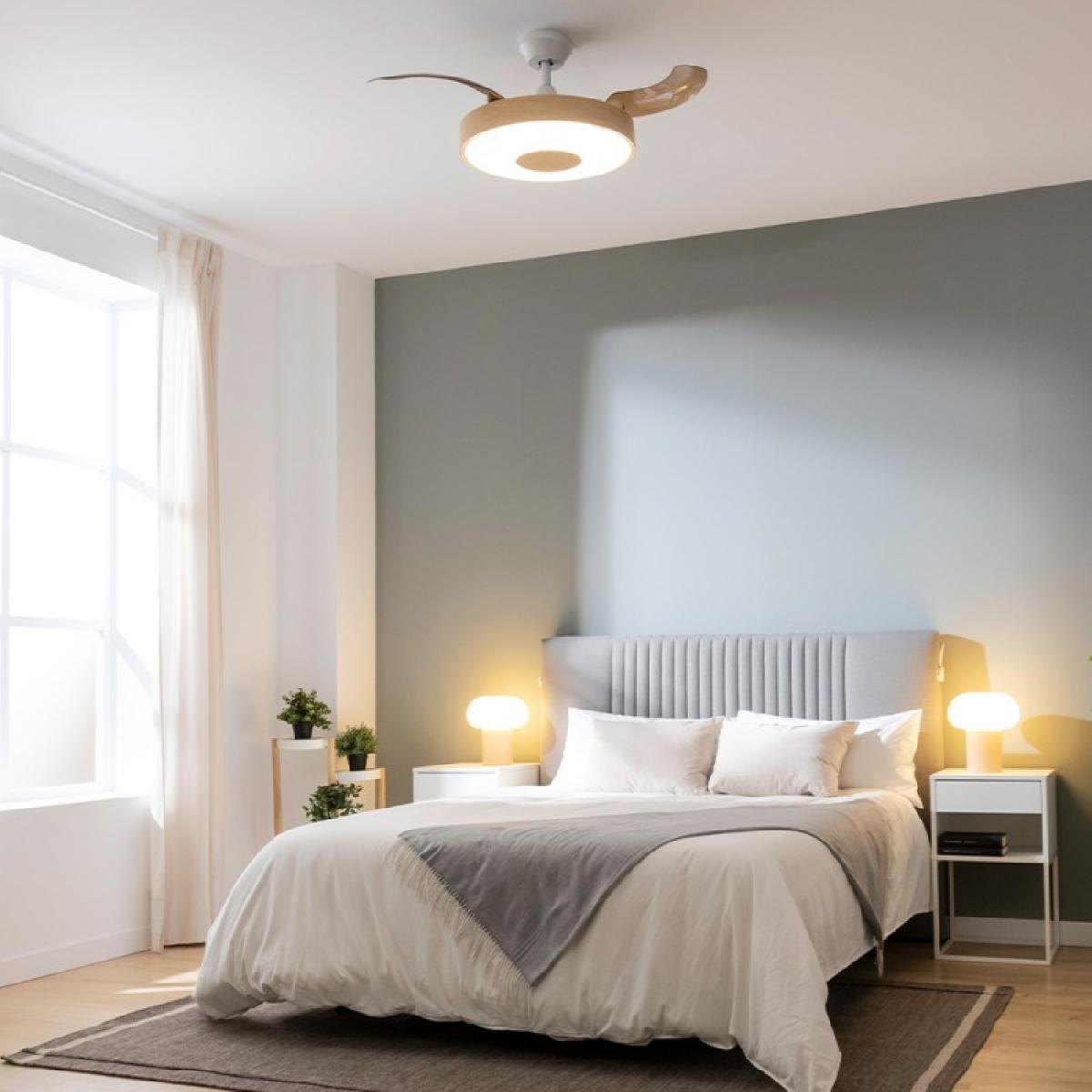 Cecotec Ventiladores de techo con luz EnergySilence Aero 4200 Invisible LightWood