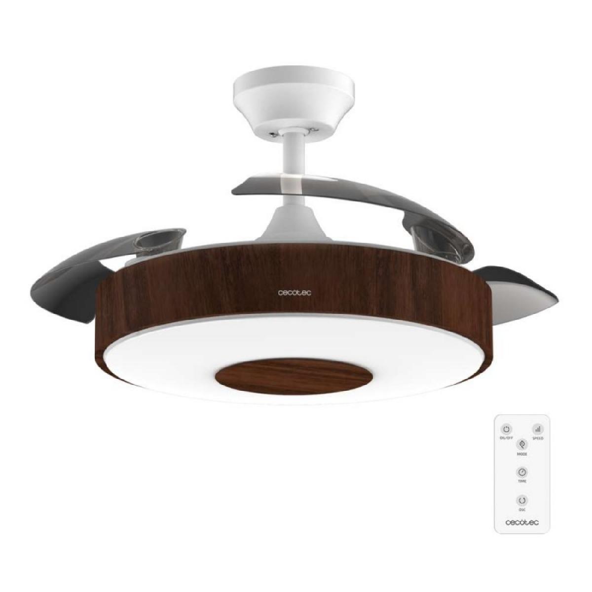 Cecotec Ventiladores de techo con luz Energysilence Aero 4200 invisible darkwood
