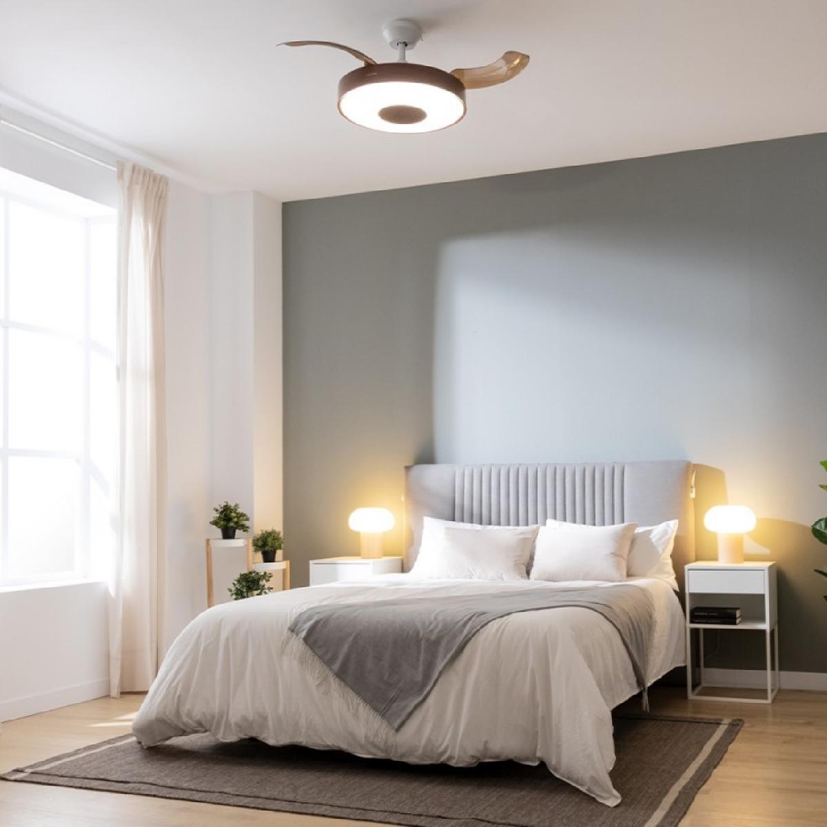 Cecotec Ventiladores de techo con luz Energysilence Aero 4200 invisible darkwood