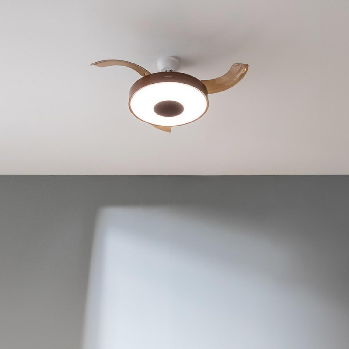 Cecotec Ventiladores de techo con luz Energysilence Aero 4200 invisible darkwood