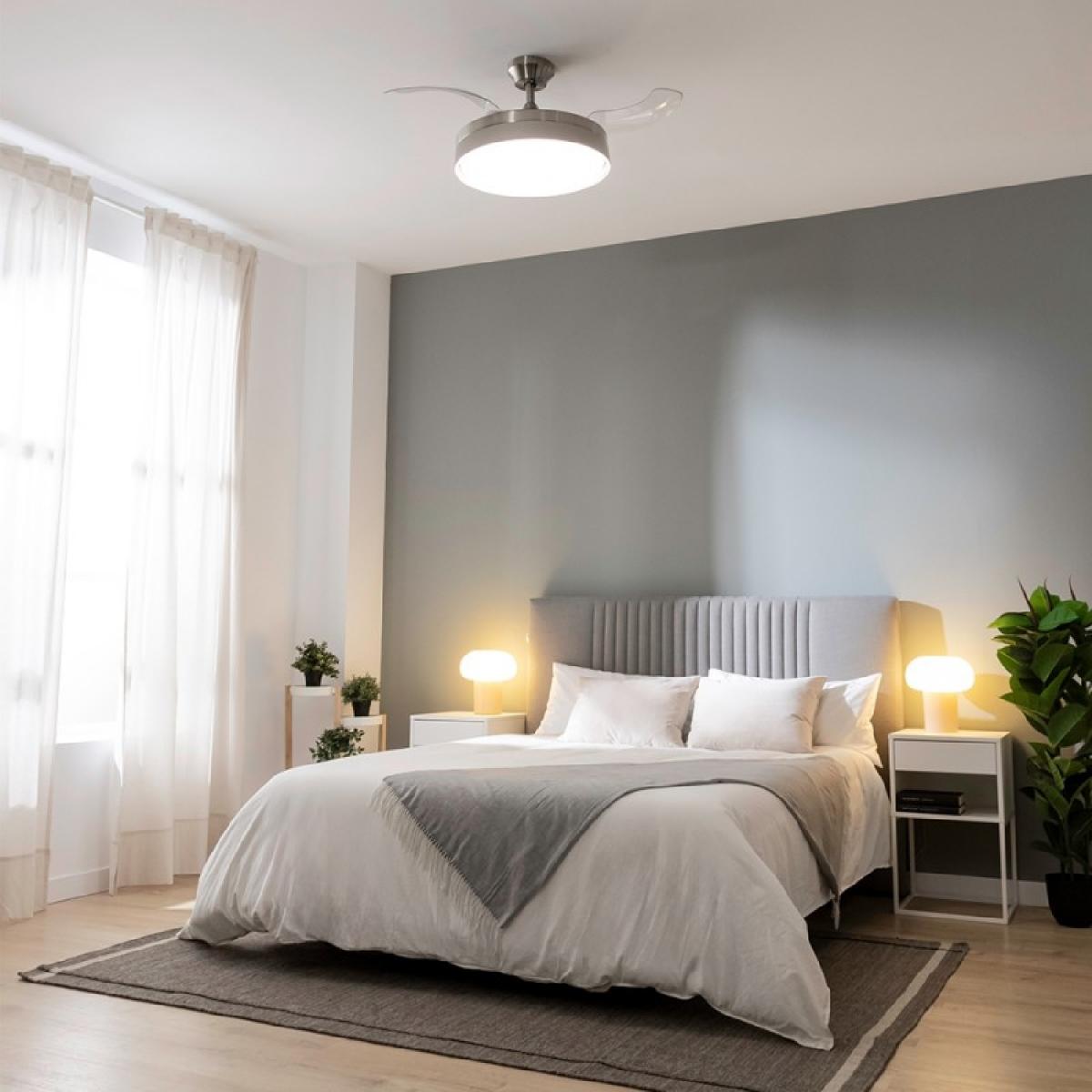 Cecotec Ventiladores de techo con luz Energysilence Aero 4200 invisible steel
