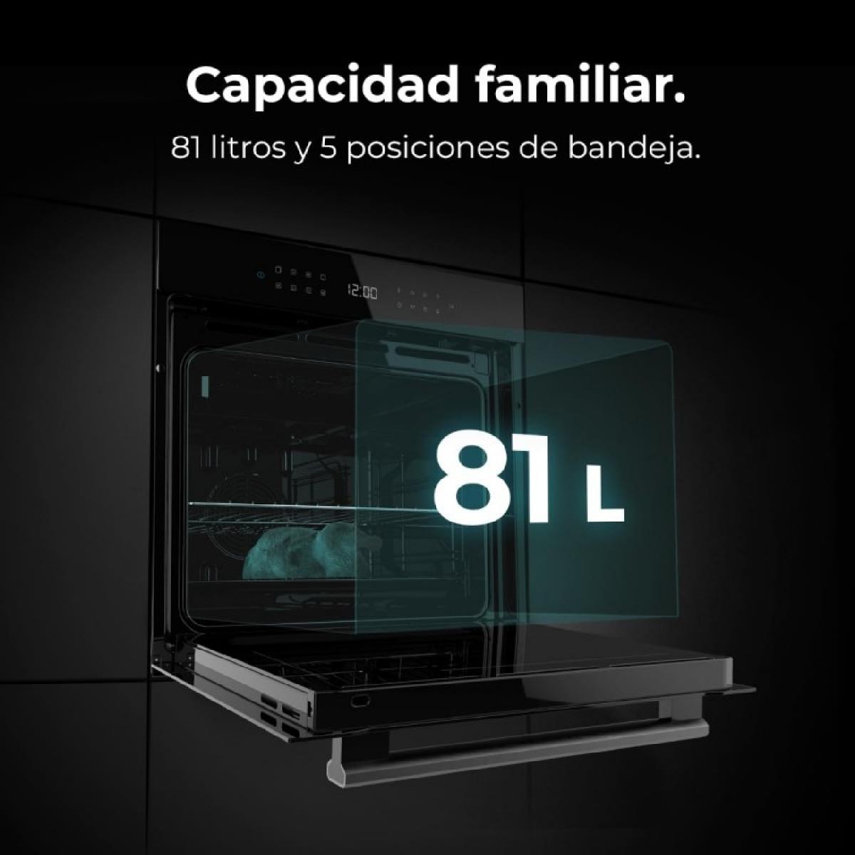 Cecotec Hornos Pirolíticos Bolero Hexa P506000 Glass Black A+