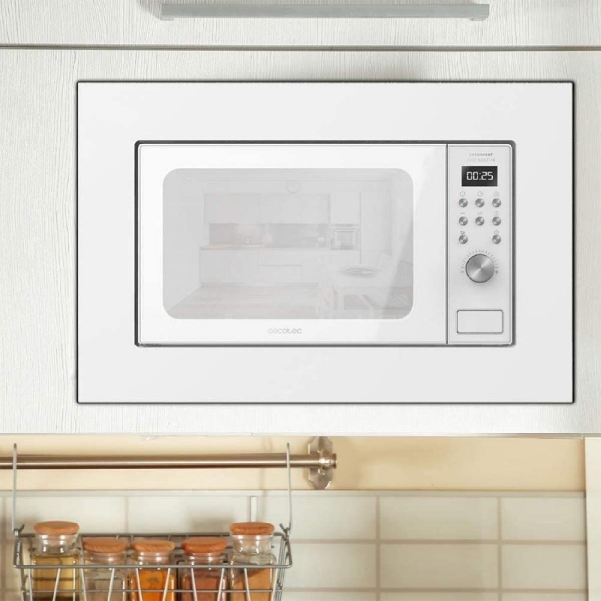 Cecotec Microondas encastrables con plato Microondas Encastrable Grandheat 2000 Built-In White