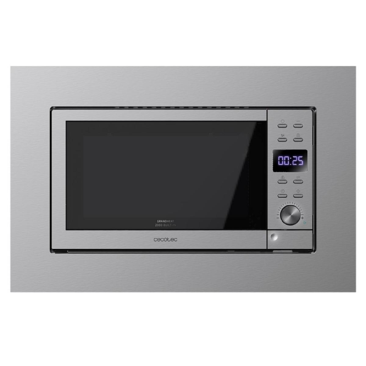 Cecotec Microondas encastrables con plato Microondas Encastrable Grandheat 2000 Built-In Steel