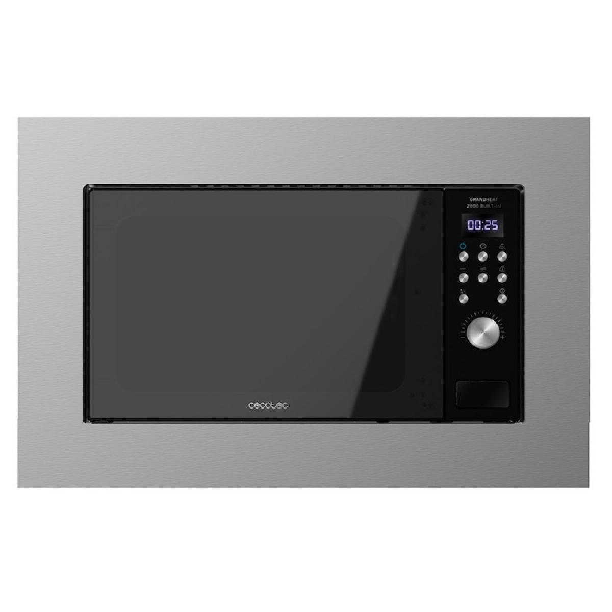 Cecotec Microondas encastrables con plato Microondas Encastrable Grandheat 2000 Built-In Steel Black