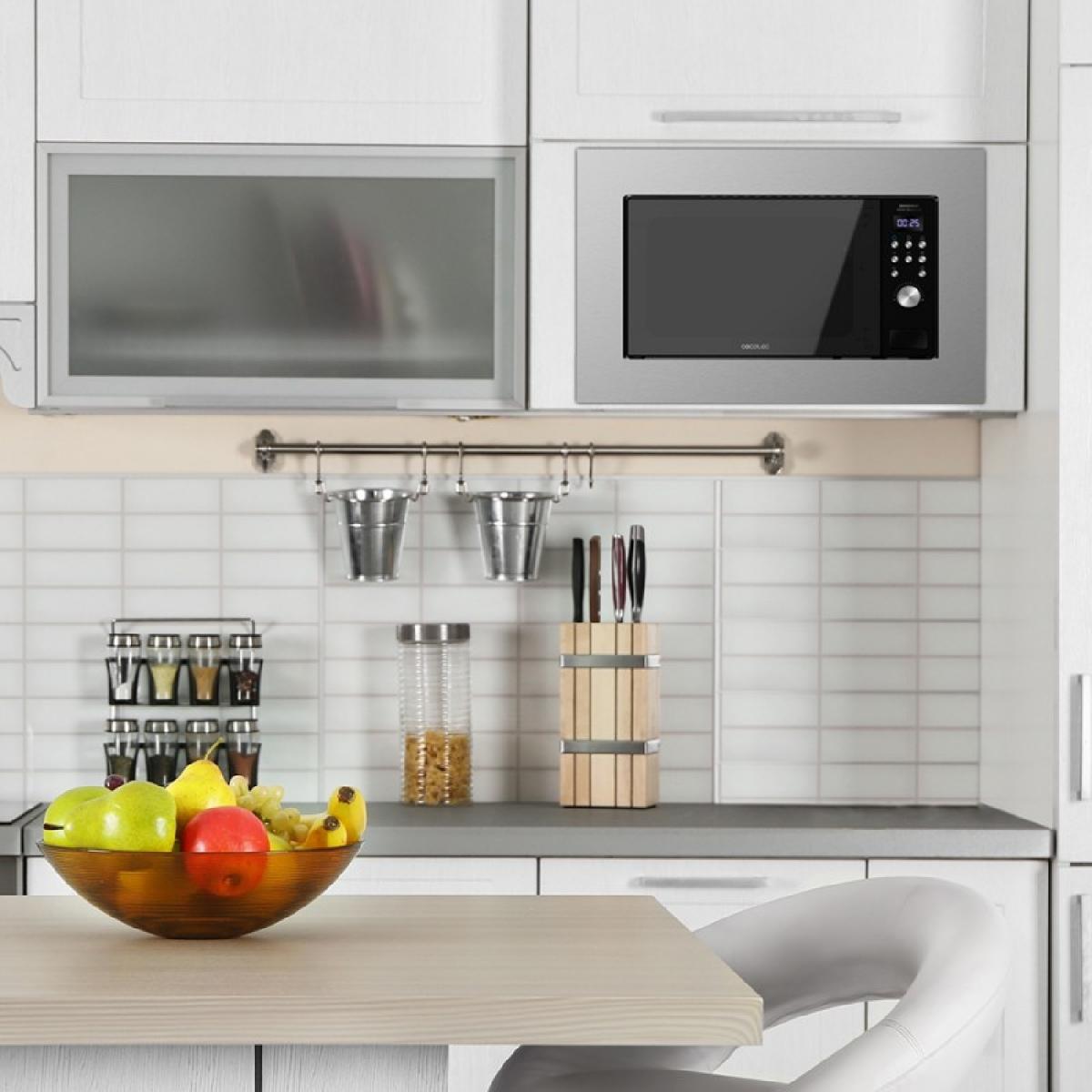 Cecotec Microondas encastrables con plato Microondas Encastrable Grandheat 2000 Built-In Steel Black
