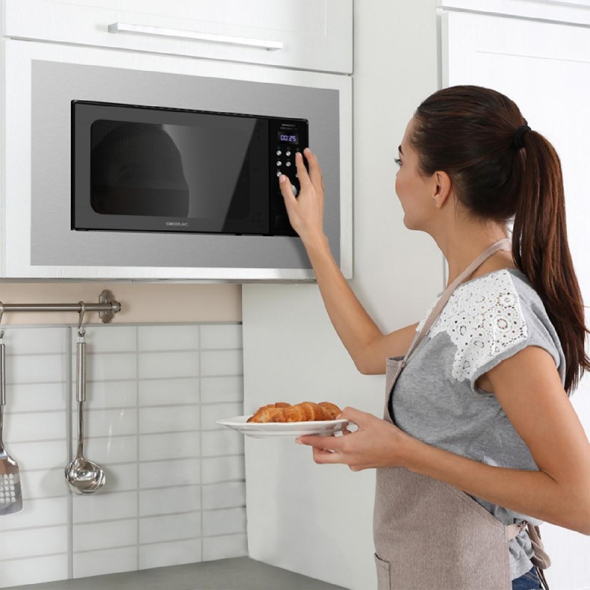 Cecotec Microondas encastrables con plato Microondas Encastrable Grandheat 2000 Built-In Steel Black