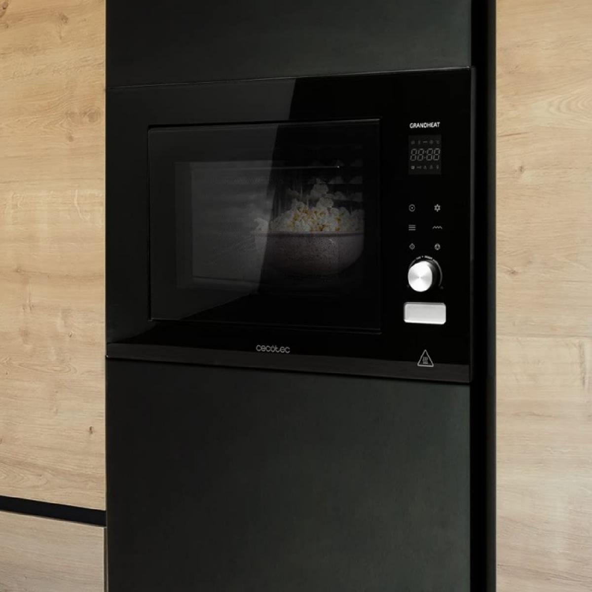 Cecotec Microondas encastrables con plato Grandheat 2090 Built-In Touch Black