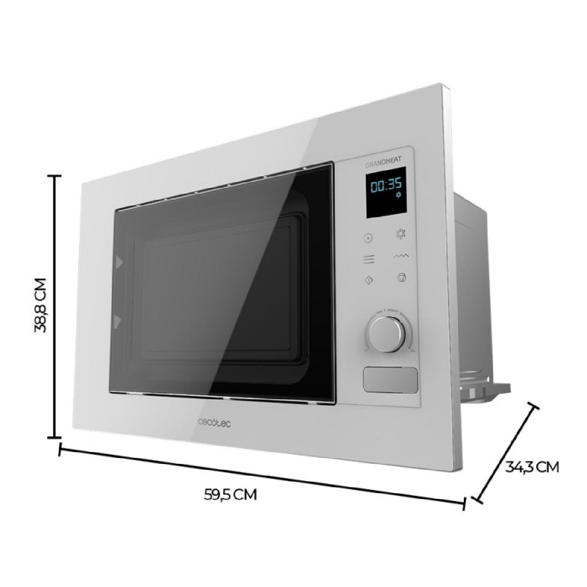 Cecotec Microondas encastrables con plato Microondas Encastrable Grandheat 2090 Built-In Touch White