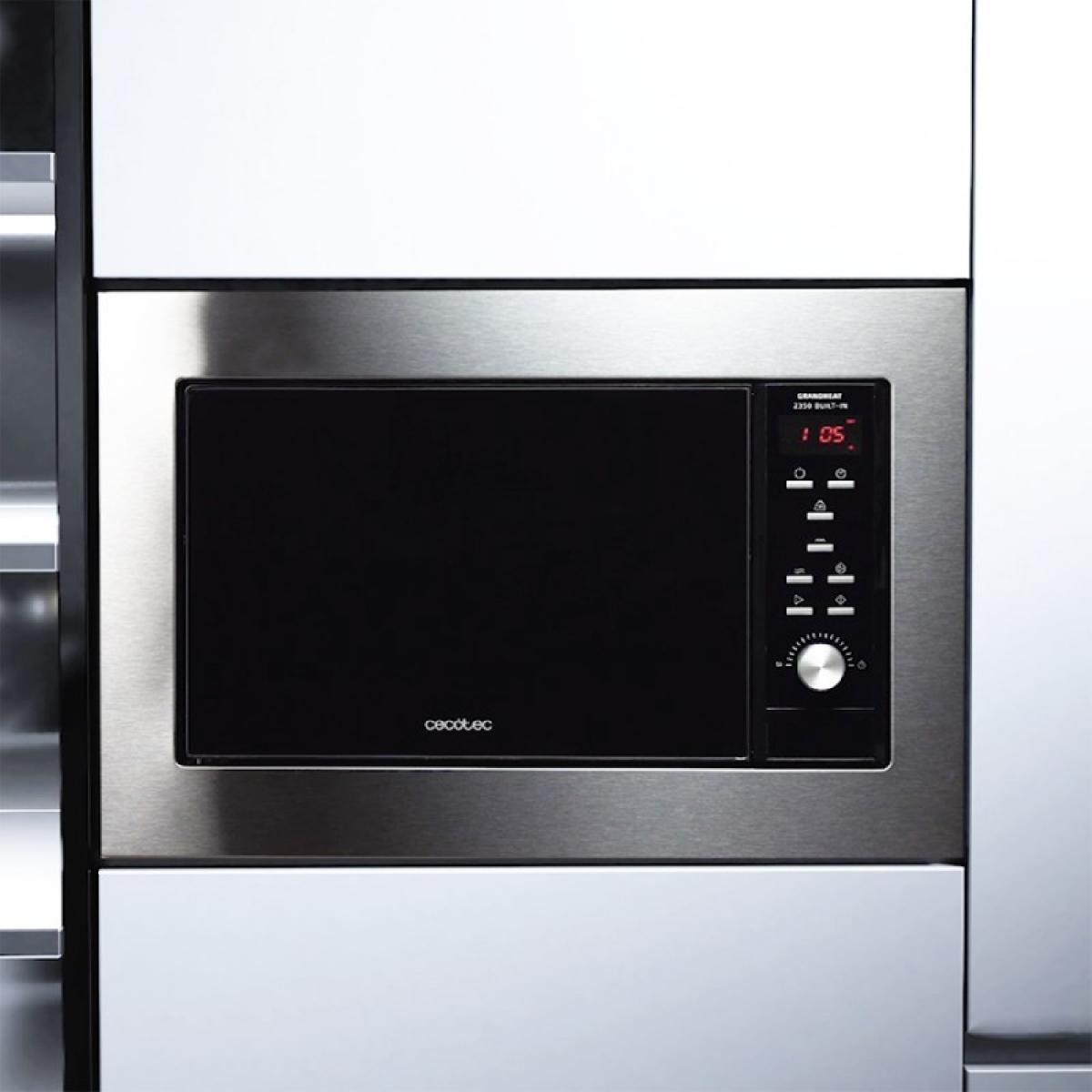 Cecotec Microondas encastrables con plato Microondas Encastrable Grandheat 2350 Built-In Steel Black