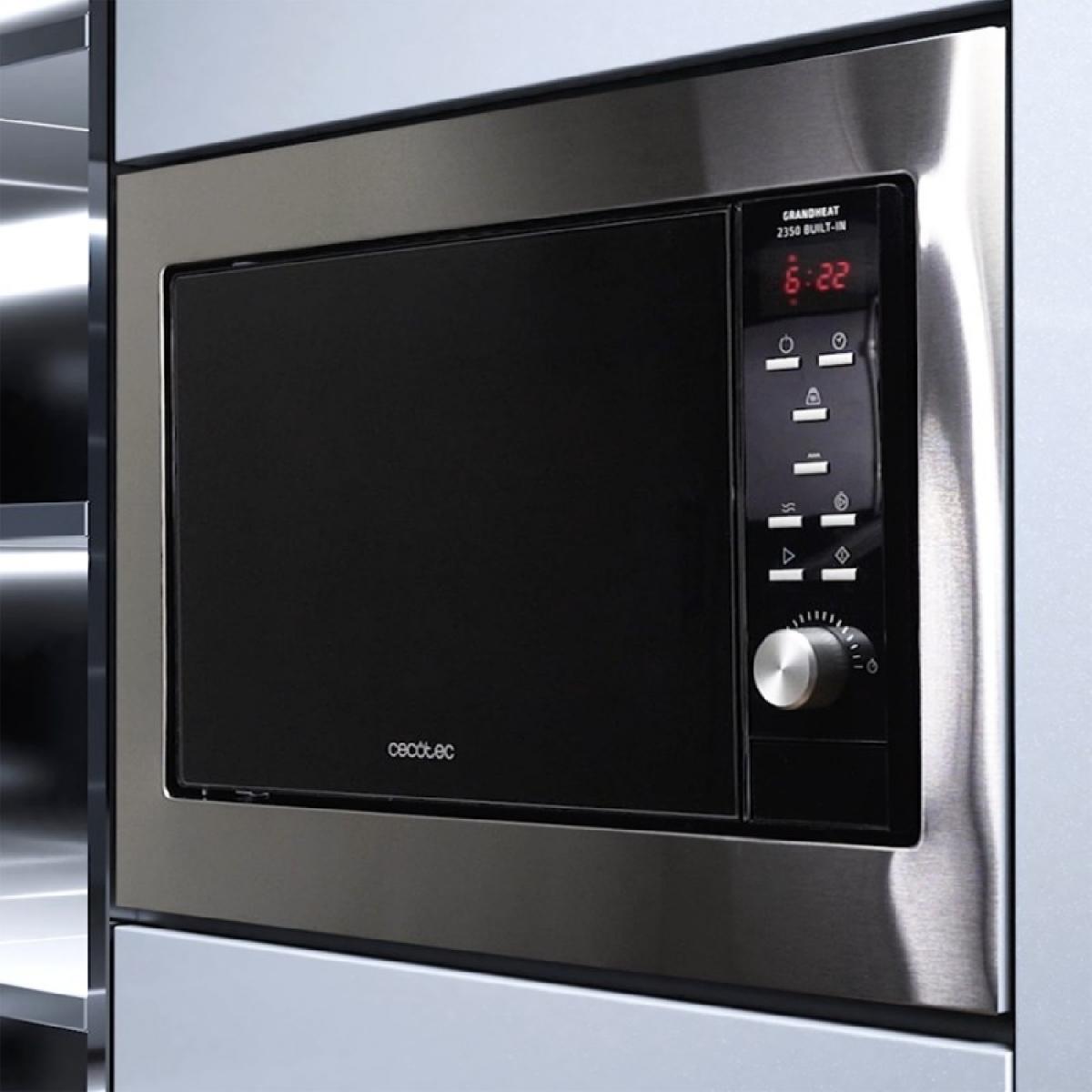 Cecotec Microondas encastrables con plato Microondas Encastrable Grandheat 2350 Built-In Steel Black