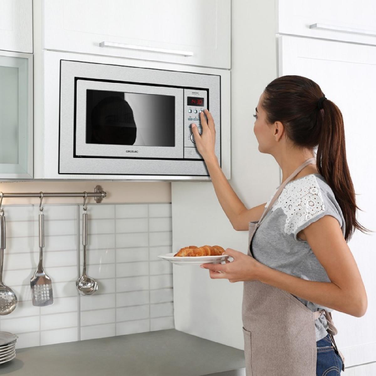 Cecotec Microondas encastrables con plato Microondas Encastrable Grandheat 2500 Built-In Steel