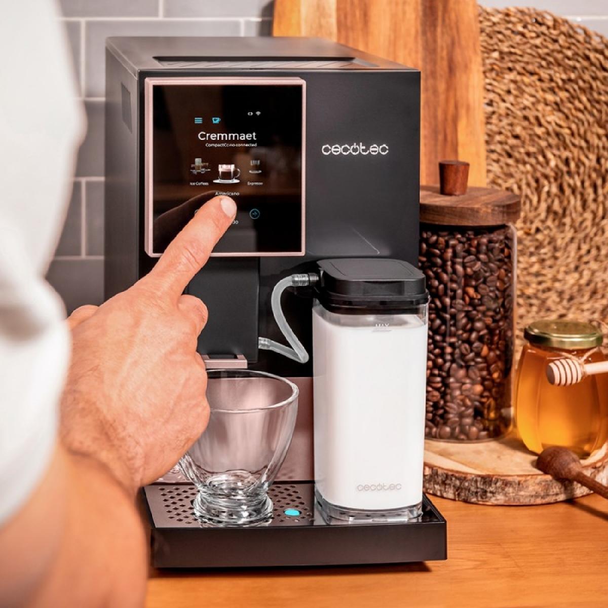 Cecotec Cafeteras superautomáticas Cremmaet Compactccino Connected Black Rose
