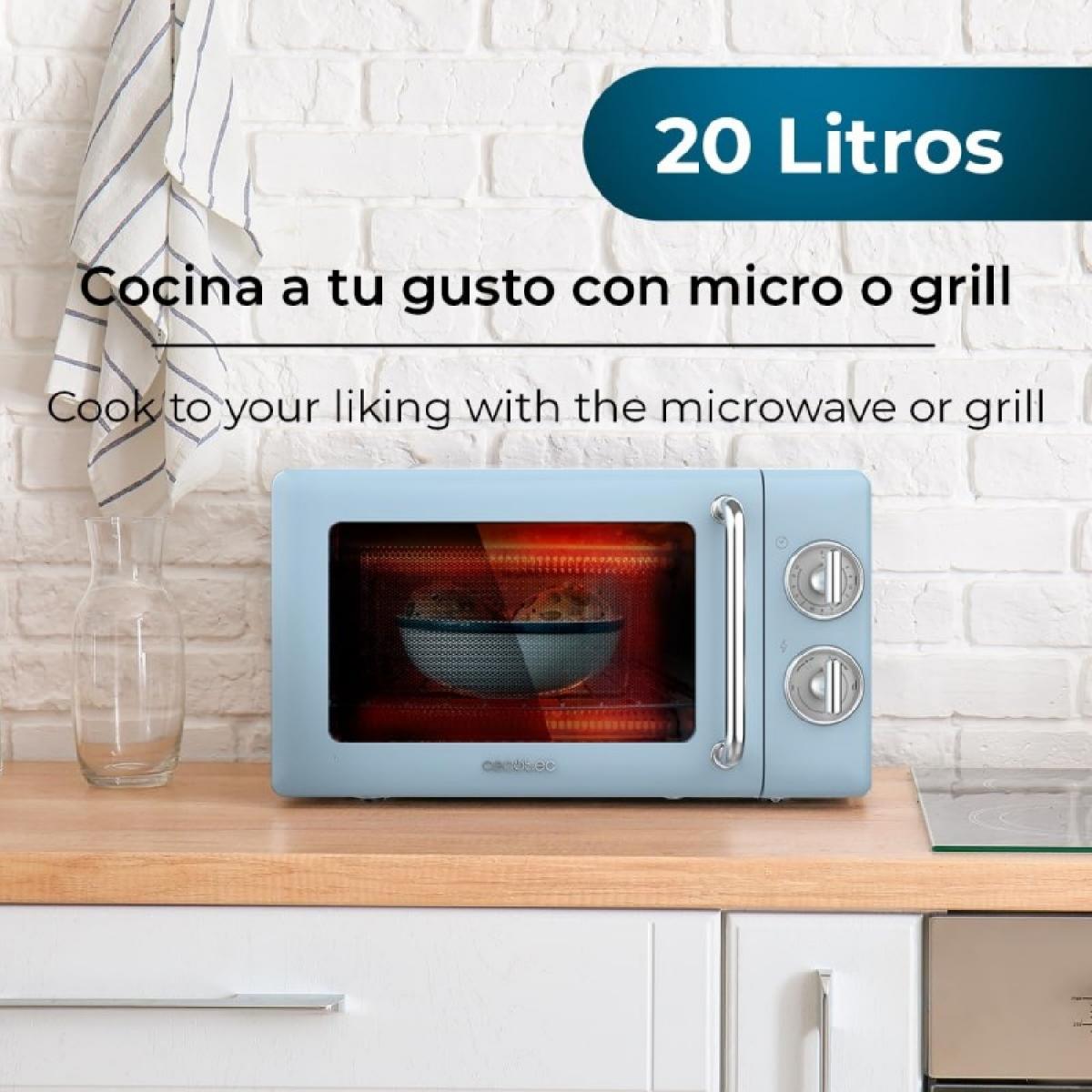 Cecotec Microondas con grill Microondas 20l con grill proclean 3110 retro blue