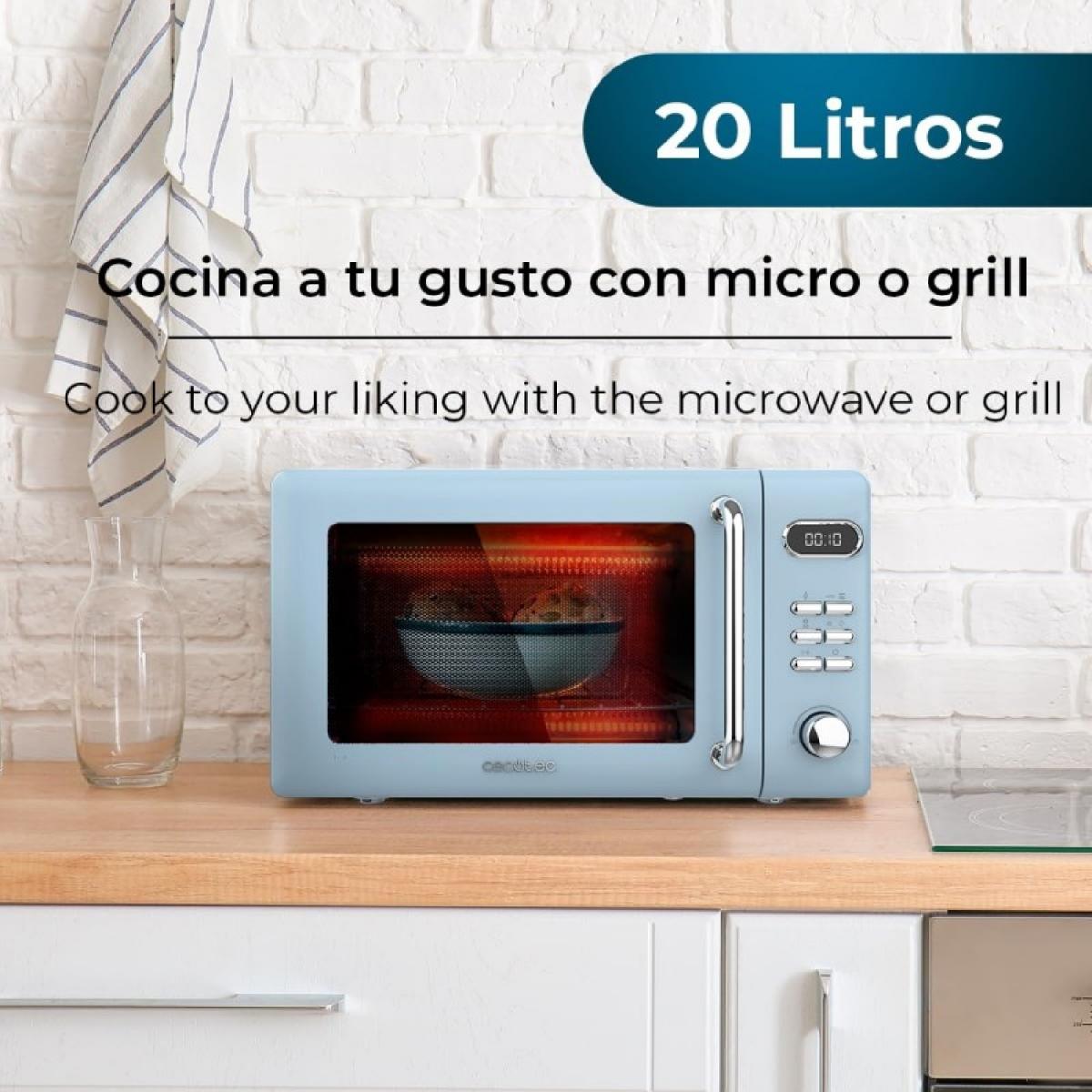 Cecotec Microondas con grill Microondas 20l con grill proclean 5110 retro blue