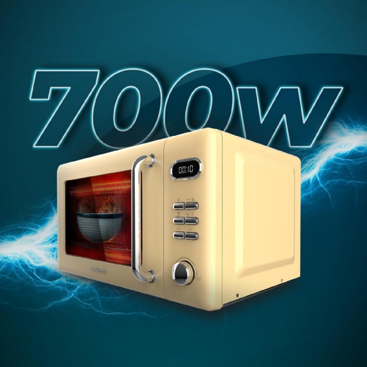 Cecotec Microondas con grill Microondas 20l con grill proclean 5110 retro yellow