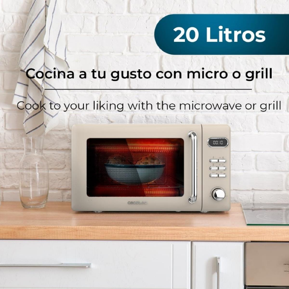 Cecotec Microondas con grill Microondas 20l con grill proclean 5110 retro beige