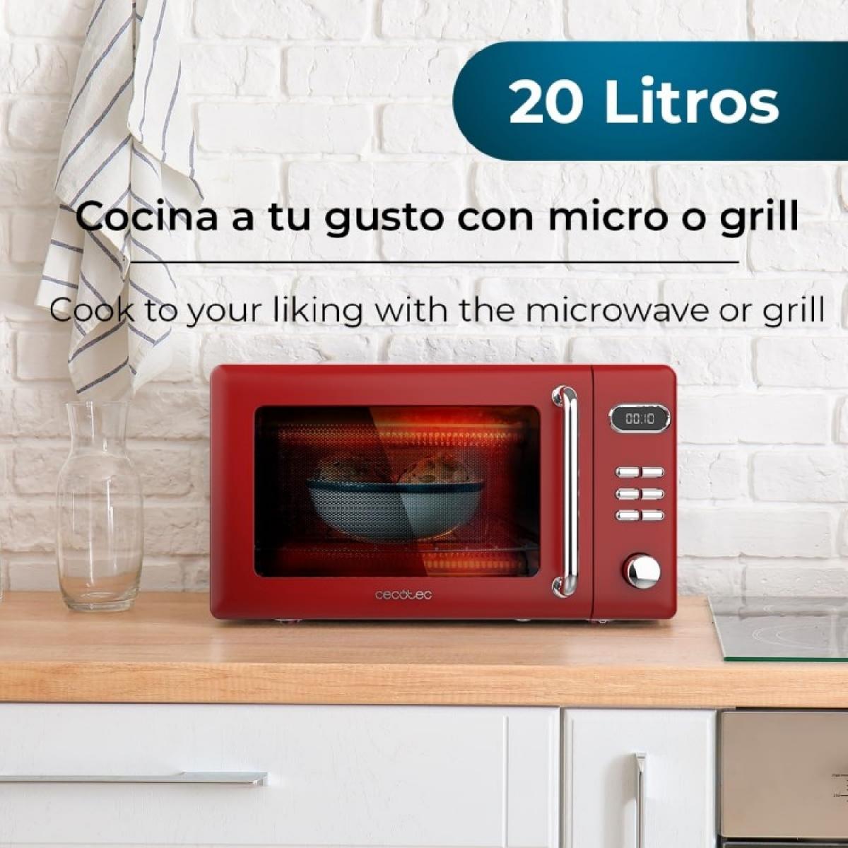 Cecotec Microondas con grill Microondas 20l con grill proclean 5110 retro red